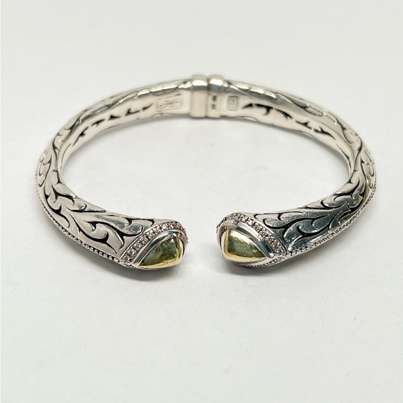 Scott Kay Jewelry Scott Kay Etched Diamond 8k Gold Hinged Cuff